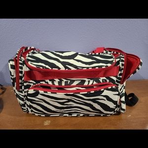 Zebra print duffel bag